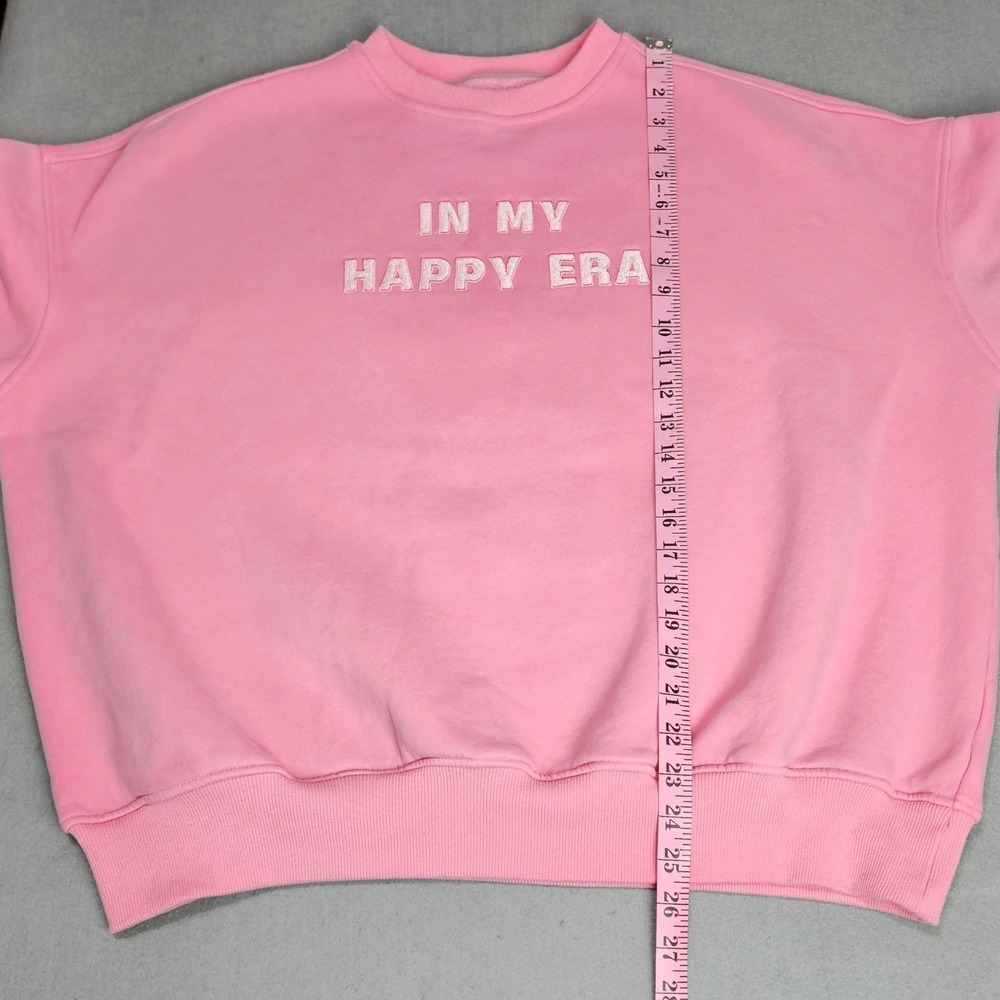 Sun Kissed Coconut Womens Sweatshirt Sz M Pink Crewneck Embroidered Happy Era - Picture 5 of 9